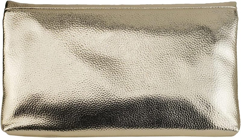 JNB Women's Cracked Metallic Fabric Foldover Clutch with Tassel - Image 2